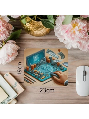 Kablo Dağınıklığıyla Gerçekçi Retro Mouse Pad - 19x23 cm 2 mm Dikdörtgen İthal Baskılı Mouse Pad