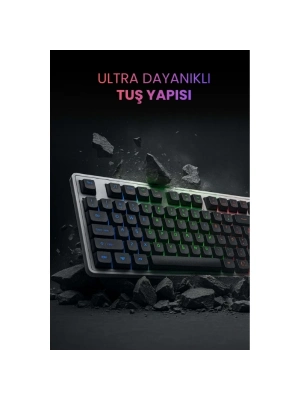 Kablolu Işıklı Gaming Standart Türkçe Q Klavye Ve Mouse Seti