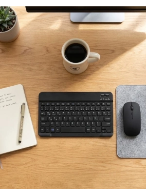 Kablosuz Klavye ve Mouse Kombosu Bluetooth Uyumlu Sessiz Set