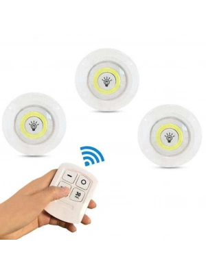Kablosuz Uzaktan Kumandalı 3lü Led Lamba Seti