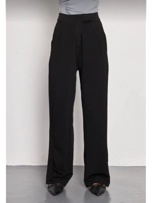 Kadin Likralı Cirt Kapama Siyah Palazzo Pantolon - Siyah