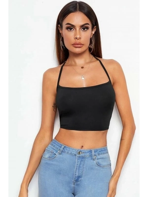 Kadın Siyah Belden Bağlamalı Şık Büstiyer – Modern ve Şık Tasarım