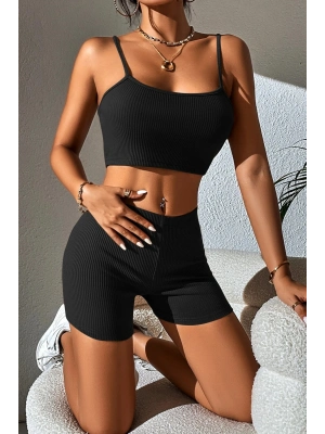 Kadın Siyah Şortlu Kaşkorse Gecelik Takım