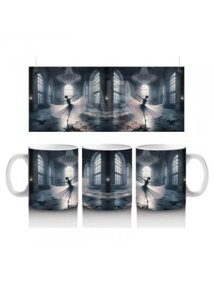 Kafesli Koridorda Maskeli Figürlü Tüyler Ürpertici Cadılar Bayramı Baskılı Kupa Bardak