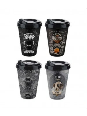 Kahve Bardağı - Kapaklı Desenli 650ml