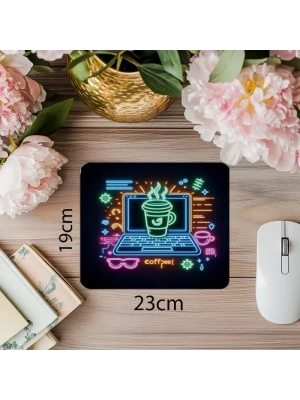 Kahve ve Kod Arasında Şık Denge Mouse Pad - 19x23 cm 2 mm Dikdörtgen İthal Baskılı Mouse Pad