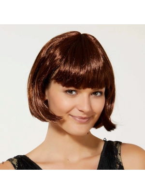 Kahverengi Parti Peruğu Küt Saç