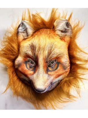 Kahverengi Peluş Saçlı Tilki Maskesi Mega Peluş 29 No