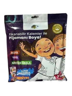 Kalem Hediyeli Boyanabilir Pijama 7-8 Yaş