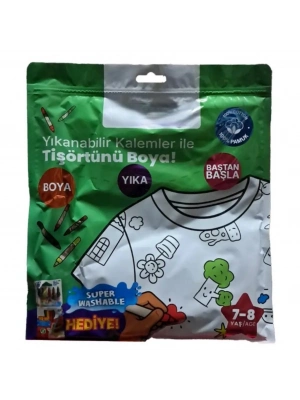 Kalem Hediyeli Boyanabilir Tişört 7-8 Yaş