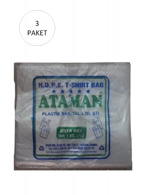 Kalın Şeffaf Atlet Poşet Orta Boy 27x47 Cm 1 Kg (3 Paket-Takriben 435 Adet)