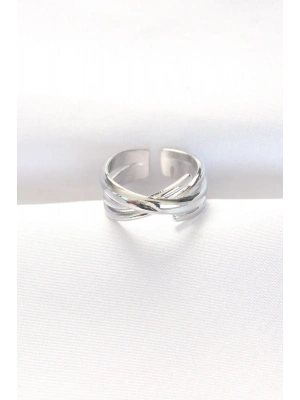 Kalın Silver Renk Ayarlanabilir Yüzük