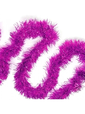 Kalın Simli Parti Süsü 2 Metre Fuşya