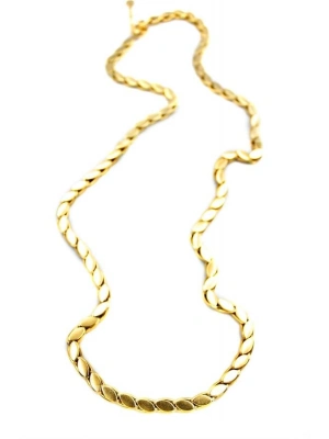 Kalın Uzun Arpa Zincir Kolye - Altın