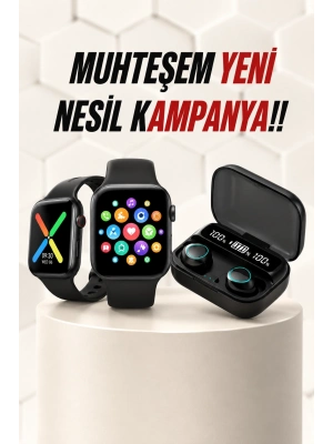 Kaliteli Akıllı Saat ve Kaliteli Bluetooth Kulaklık ANC Özelliği Uzun Pil Ömrü