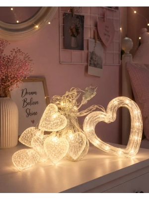 Kalp Figürlü LED Neon Dekor Işığı Romantik Ortam Aydınlatması