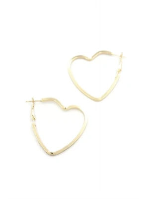 Kalp Halka Küpe - Altın