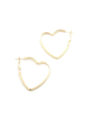 Kalp Halka Küpe - Altın