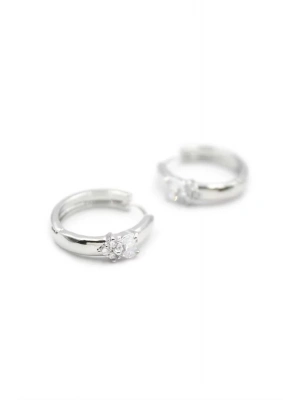 Kalp Halka Küpe - Beyaz