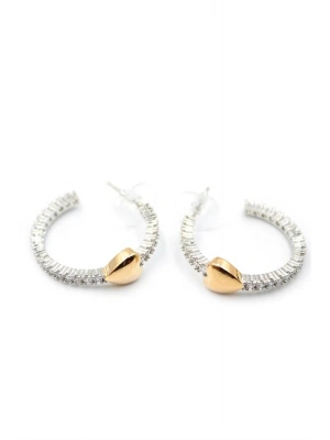 Kalp Halka Küpe - Gümüş