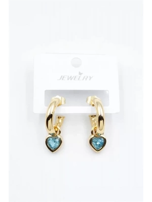 Kalp Halka Küpe - Turkuaz