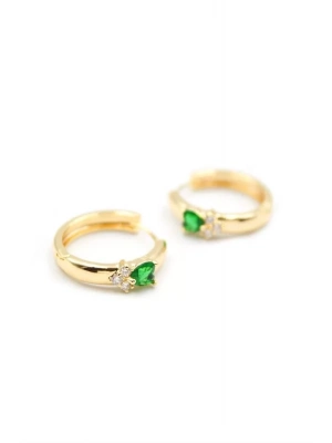 Kalp Halka Küpe - Yeşil