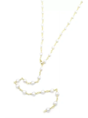 Kalp İncili Y Kolye - Altın