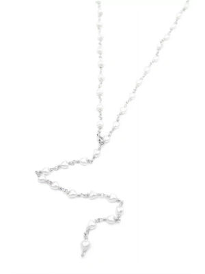 Kalp İncili Y Kolye - Gümüş