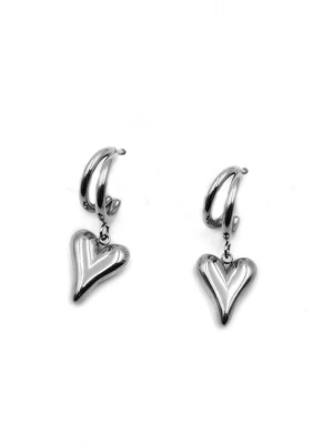 Kalp Küpe - Gümüş