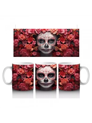 Kalp Motifli Gül Çerçevesi İçinde Ruh – Hediyelik Kahve Kupası