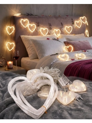 Kalp Şeklinde LED Neon Işık Dekoratif Romantik Oda ve Duvar Lambası