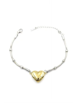 Kalp Zincir Bileklik - Altın