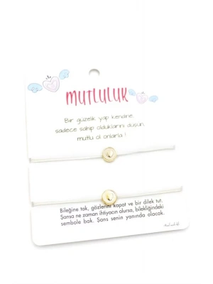 Kalpli Arkadaş İp Bileklik - Beyaz