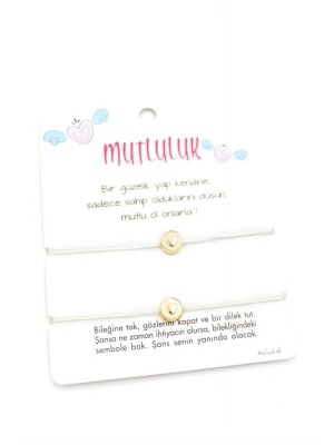 Kalpli Arkadaş İp Bileklik - Beyaz