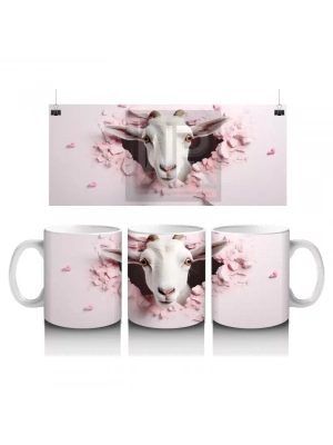 Kalpli Çatlak Arasından Bakan Keçi – Baskılı Kahve Kupası