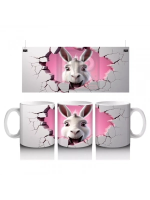 Kalpli Duvarı Delen Tavşan – Baskılı Kahve Kupası