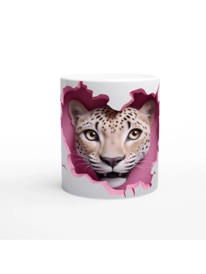 Kalpli Duvarı Yırtarak Bakan Leopar Temalı Baskılı Kupa Bardak