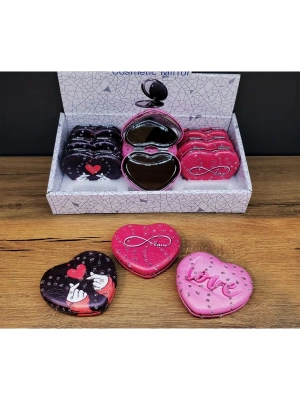Kalpli Love Tasarımlı Cep Aynası