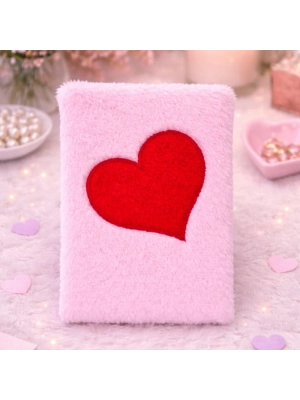 Kalpli Pembe Peluş Defter