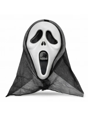 Kapşonlu Çığlık Maskesi Scream Maskesi - Hayalet Maskesi 33x21 Cm