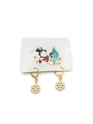 Kar Tanesi Yılbaşı Küpe - Altın