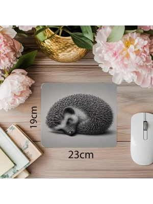 Karakalem Kirpi Mouse Pad – Yumuşak Hatlar - 19x23 cm 2 mm Dikdörtgen İthal Baskılı Mouse Pad