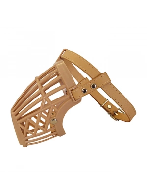 Karamel Pet Plastik Köpek Ağızlığı 10,5 cm-27 cm Bej Medium