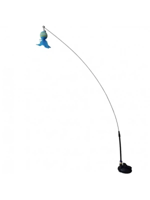 Karamel Pet Vantuzlu Tüylü Toplu Olta Kedi Oyuncağı 50 cm