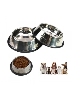 Karamelpet  Pati Desenli Çelik Mama ve Su Kabı 16 Oz 500 ml 22 cm