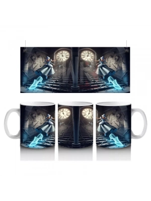 Karanlık Koridorda Mum Işığıyla Aydınlanan Cadı Silüeti Temalı Cadılar Bayramı Baskılı Kupa Bardak