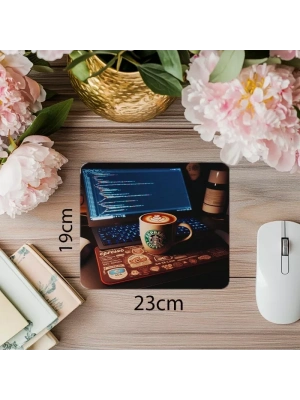 Karanlık Ortam + Renkli Sticker Kombinasyonu - 19x23 cm 2 mm Dikdörtgen İthal Baskılı Mouse Pad
