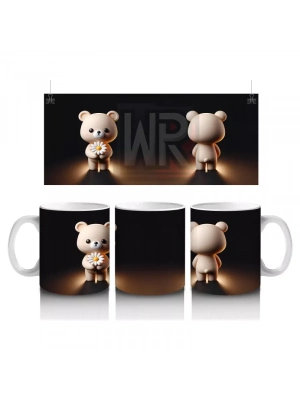 Karanlık Sahne Üzerinde Ayakta Duran Ayıcıklar – Baskılı Kahve Kupası