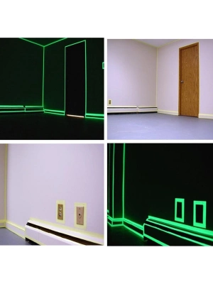 ®  Karanlıkta Işık Veren  Yansıyan 4 Metre Fosforlu Yeşil Şerit Bant