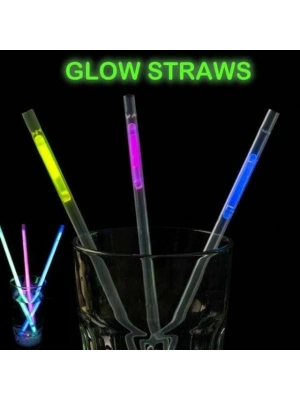 Karanlıkta Parlayan Glow  Fosforlu Pipet 3 Renk 3 Adet